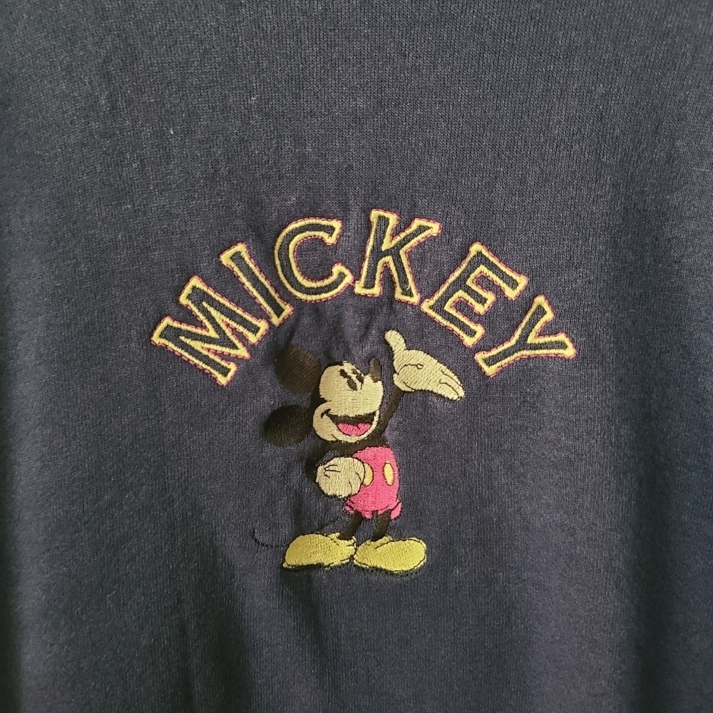 Mickey & Co Vintage Sweatshirt Navy Blue Embroidered Size XL - Picture 2 of 5